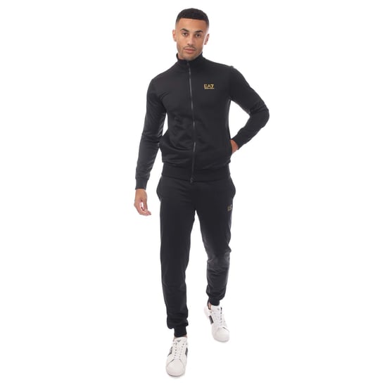Heren Emporio Armani EA7 Trainingspak met volledige rits in zwart - Image 1
