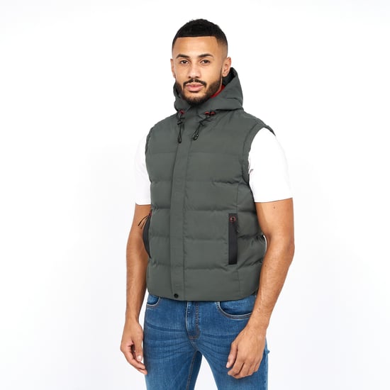 Crosshatch Heren Kampleys Gilet met reliëf (Diepe olijf) - Image 1