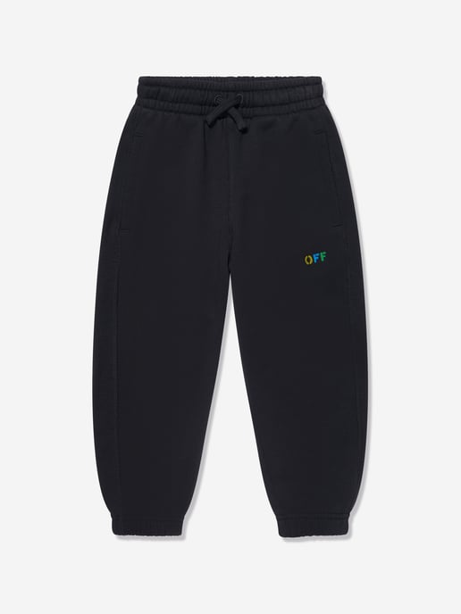 Off-White Kids Diagonal Rainbow Joggers in Black