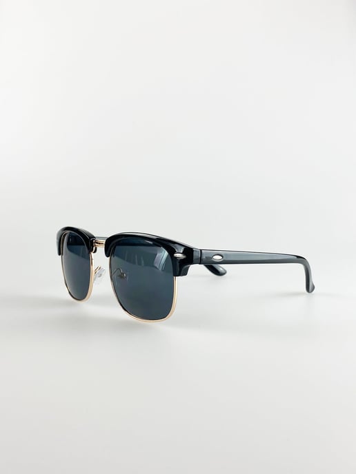Black Clubmaster Sunglasses with Black Lenses
