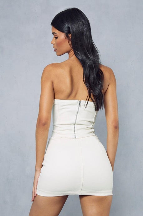 Structured Denim Bandeau Corset