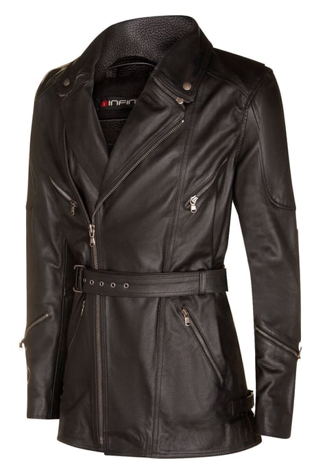 Cross Zip Mid-Length CE Armour Biker Jacket