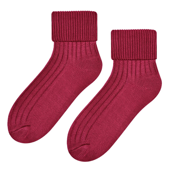 Womens Wool Bed Socks | Steven | Super Soft Cosy Lounge Sleep Socks - Wine - Image 1