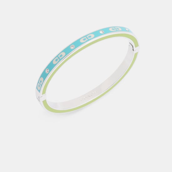 Kissing C Multi Enamel Hinged Bangle - Image 2