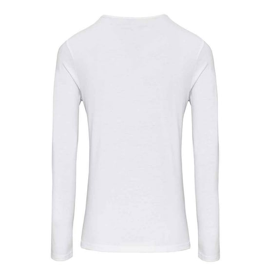 Premier Womens/Ladies Long John Plain Roll Sleeve T-Shirt (White) - Image 2