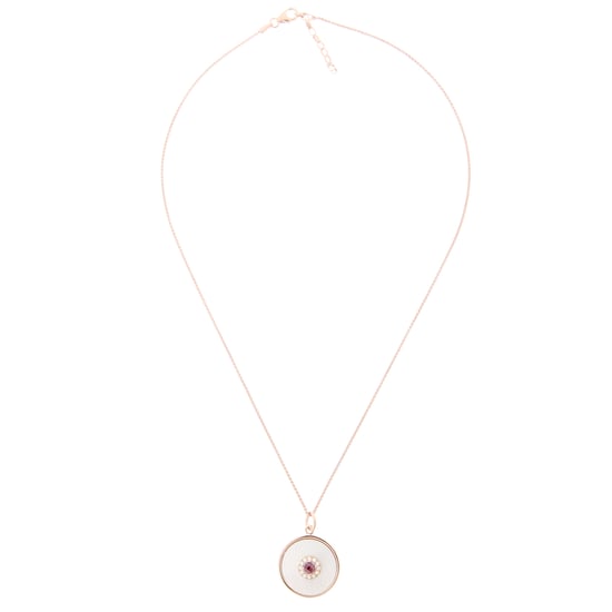 Orphelia 'Fia' Dames 925 Sterling Zilveren Ketting met Hangertje - Roze ZH-7293 - Image 2