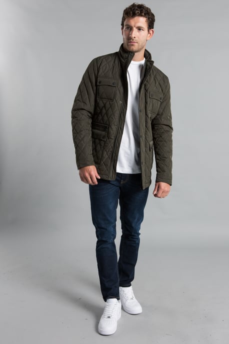 Khaki Diamond Quilted Jacket