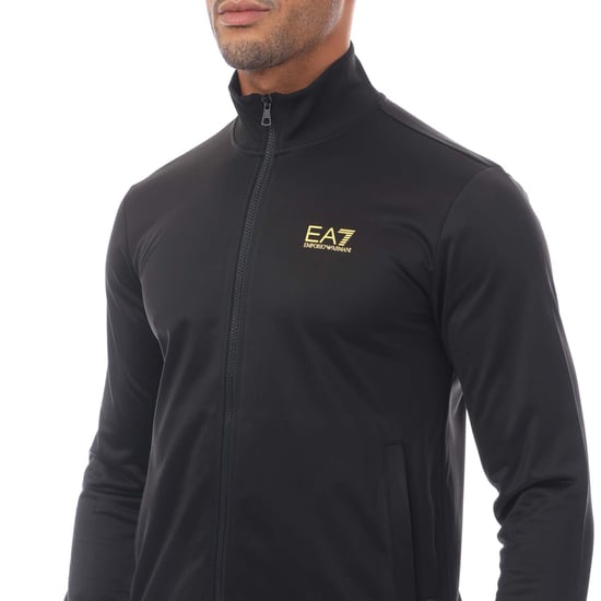 Heren Emporio Armani EA7 Trainingspak met volledige rits in zwart - Image 3