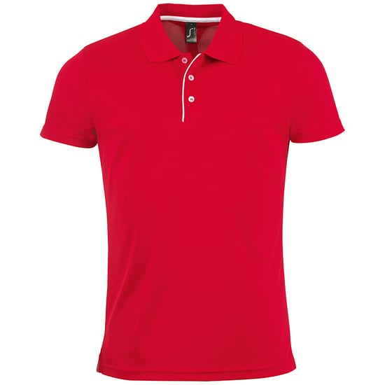 SOLS Heren Performer korte mouw Pique Polo Shirt (Rood) - Image 1