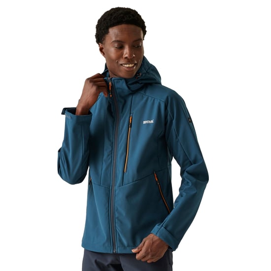 Regatta Mens Hewitts X Colour Block Soft Shell Jacket (Moonlight Denim/Fox)