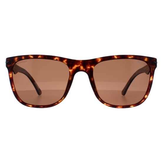 Police Rectangle Mens Matte Dark Havana Brown SPL357 Blackbird Light 2