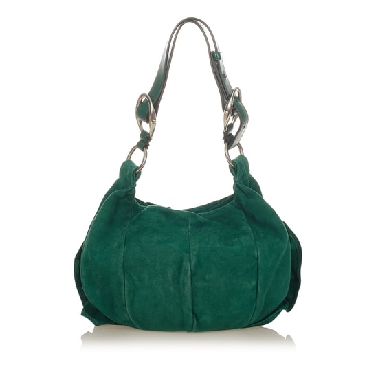 Vintage YSL Nadia Suede Shoulder Bag Green - Image 3