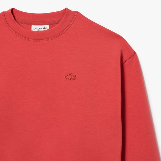 Women's Lacoste Oversized Cotton Sweatshirt in Red
