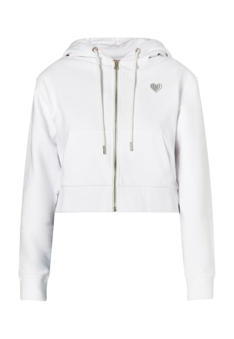 Mymo Bijgesneden hoodie met rits Dames wit - Image 1