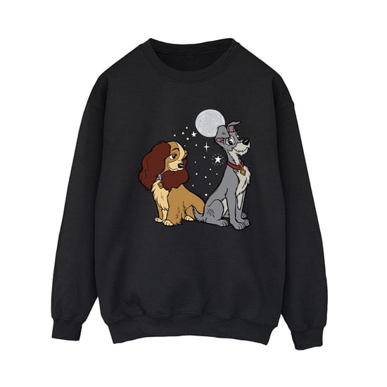 Disney Womens/Ladies Lady And The Tramp Moon Sweatshirt (Black) - Image 1