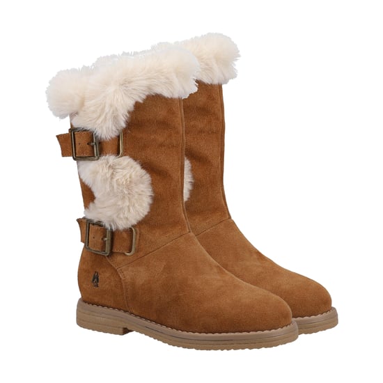 Hush Puppies Girls Mini Megan Suede Boots (Tan)