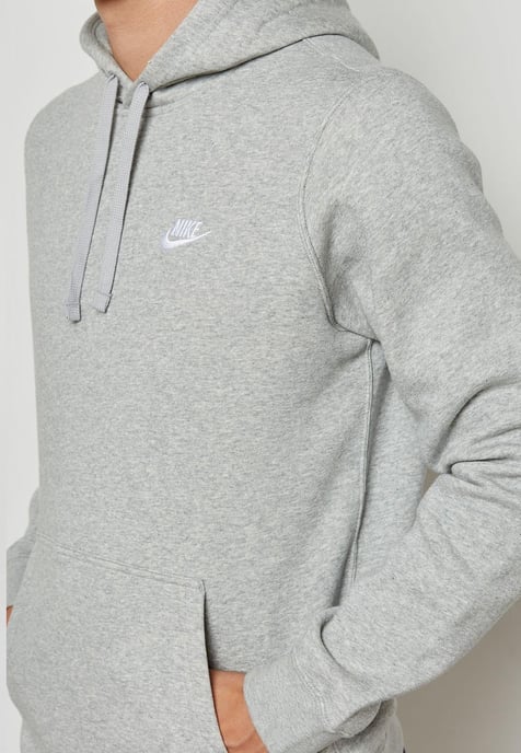 Nike Club Pullover Hoodie Embroidered Logo In Grey - Image 3