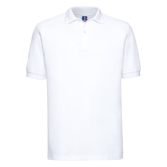 Russell Heren Ripple Collar & Manchet Poloshirt met korte mouwen (Wit) - Image 1