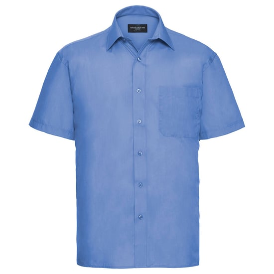 Russell Collection Heren Poplin Easy-Care overhemd met korte mouwen (Bedrijfsblauw) - Image 1