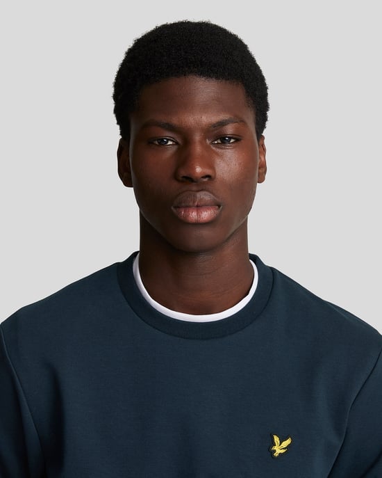 Interlock Crew Neck Sweatshirt för herrar i Navy - Image 4