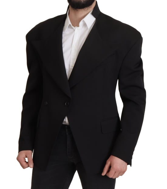Dolce & Gabbana Svart Ull Enkelknäppt Jacka Herr Blazer - Image 5