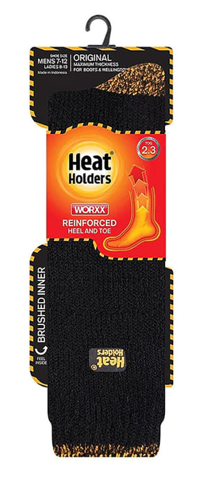 Heat Holders - Heren Kniekousen - 2 Paar Dikke Thermische Werkkousen - Zwart - Image 2