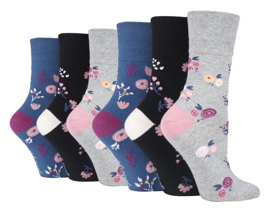 Gentle Grip - 6 Pairs Ladies Gentle Grip Non Elastic Socks - SOLRH216 - Image 1
