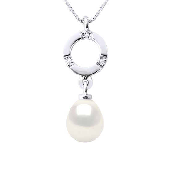 DIADEMA - Pendant - White Gold and Real Freshwater Pearls - White