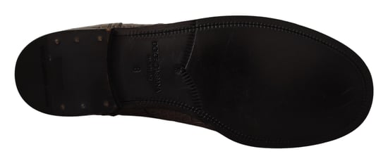 Dolce & Gabbana Men's Gray Crocodile Leather Derby Boots - Image 5