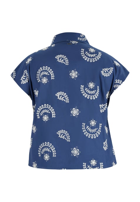 Dreimaster Blouse Dames marine wol wit - Image 2