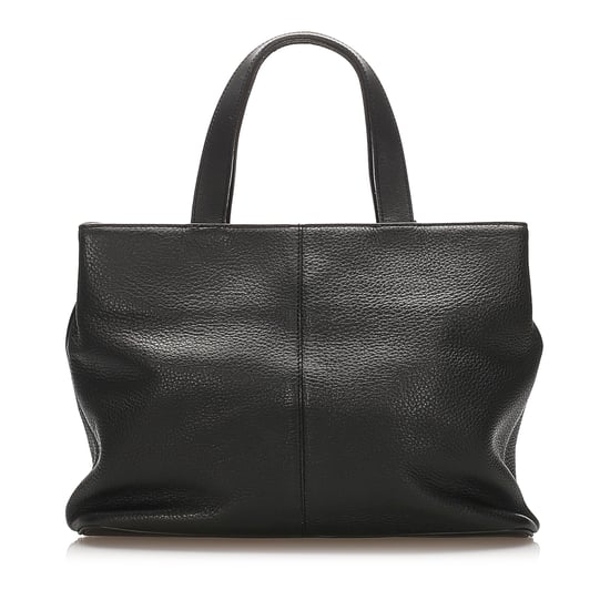 Vintage Burberry Leather Handbag Black - Image 3
