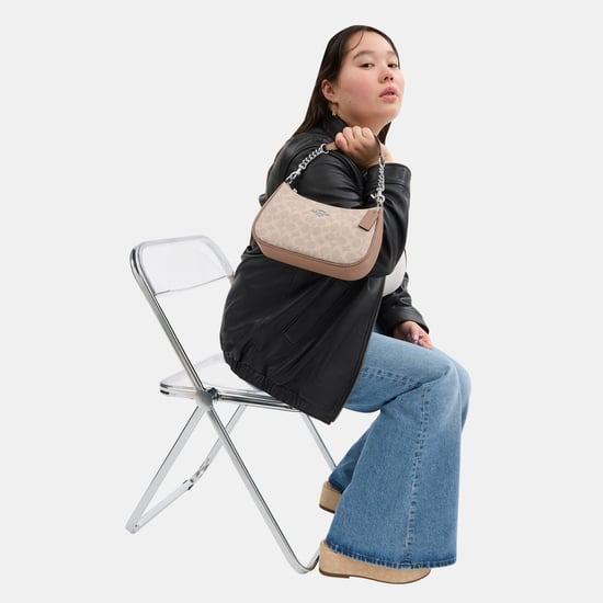 Teri Shoulder Bag in Signature Canvas with Chain Strap - Image 5