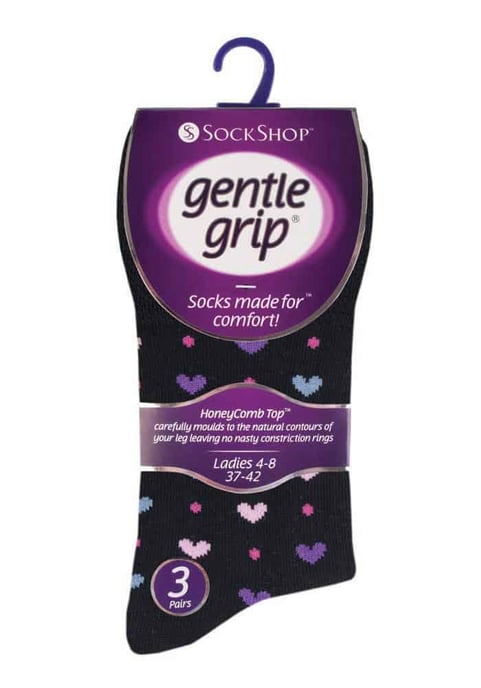 Gentle Grip - 6 Pairs Ladies Gentle Grip Non Elastic Socks - GG134 - Image 2