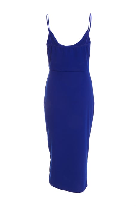 Royal Blue Ruched Bodycon Midi Dress