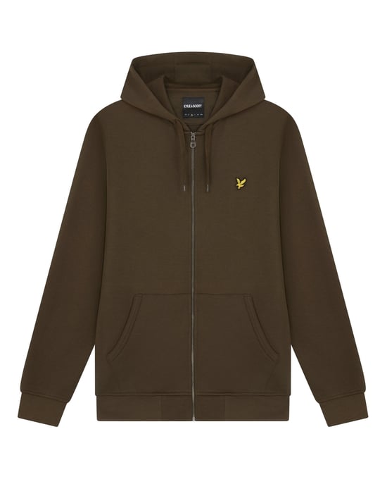 Lyle & Scott Zip Through Hoodie in Olive - Image 5