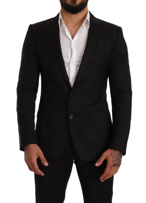 Dolce & Gabbana Mannen Zwart geruit MARTINI SLIM FIT 2 Stuk Suit - Image 1
