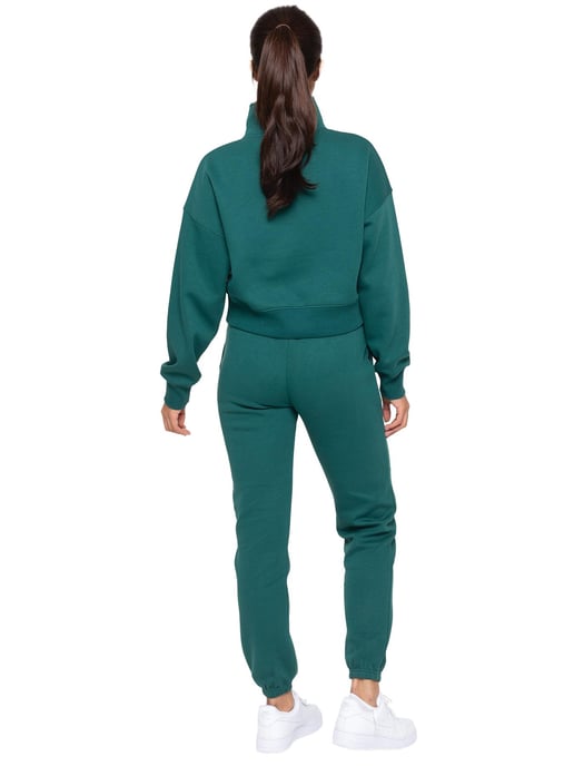 Enzo | Womens Half Zip Sweatshirt - Forest Green - Image 6