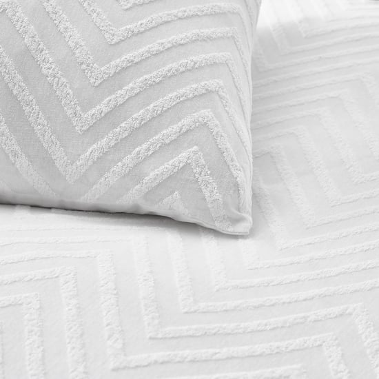 Minimalist Chevron Zigzag Tuft Duvet Cover Set - Image 3