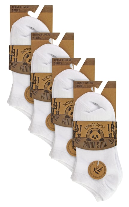 12 Pairs Kids Trainer Socks | Anti Blister Ankle White Bamboo Socks for Boys - White - Image 2