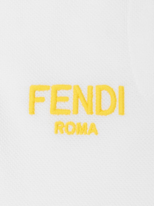 Fendi Girls Logo Polo Dress in White - Image 4