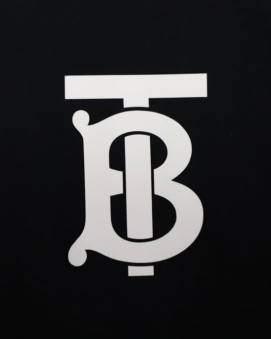 Burberry TB Logo T-Shirt in Black Cotton - Image 6