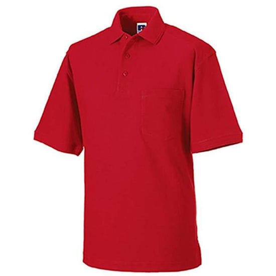 Russell Heren 100% Katoenen Korte Mouw Poloshirt (Klassiek rood) - Image 3