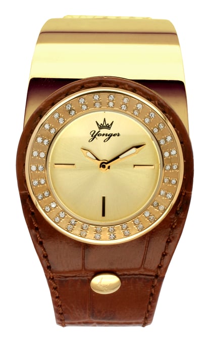 Yonger and Bresson Yellow Gold Dial Brown Watch