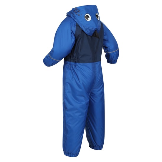 Regatta Childrens/Kids Mudplay III Hooded Rainsuit (Nautical Blue) - Image 3