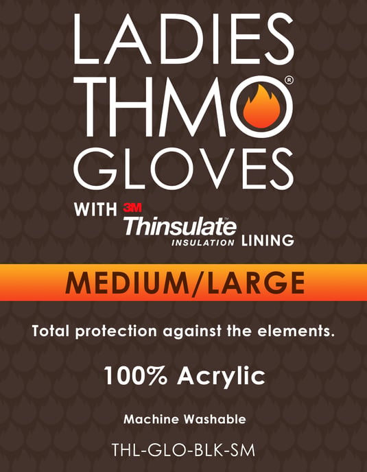 Dames Volledige Vinger Handschoenen met Thinsulate Voering - Zwart - Image 2