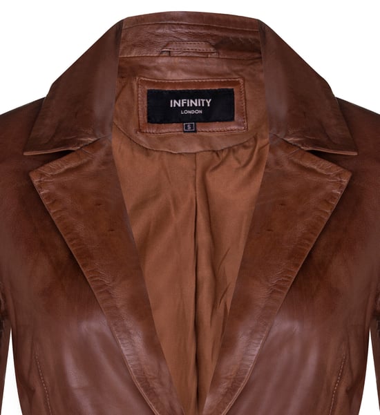 Women's leather one-button blazer - Newhaven