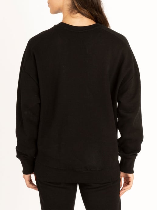 Luke 1977 Womens Raise Workout Oversized Sweatshirt in Black