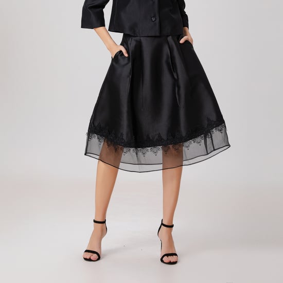 Rok van organza en tafzijde met kanten rand - Image 1
