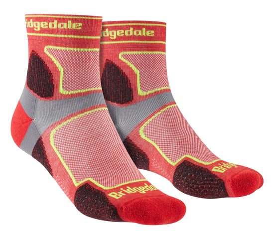 Bridgedale - Mens Trail Running Ultralight T2 Coolmax Sport 3/4 Crew Socks - Red - Image 1