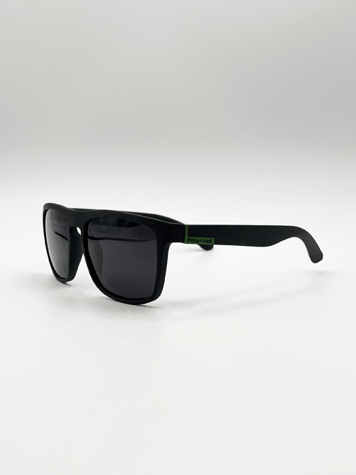 Matte Wayfarer Sunglasses in Black with Case - Polarised - Image 2